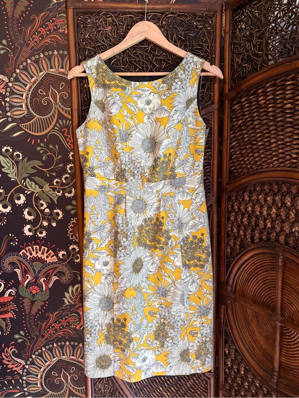 Liberty of London for Target Floral Sheath Dress Yellow US 6 Cottagecore